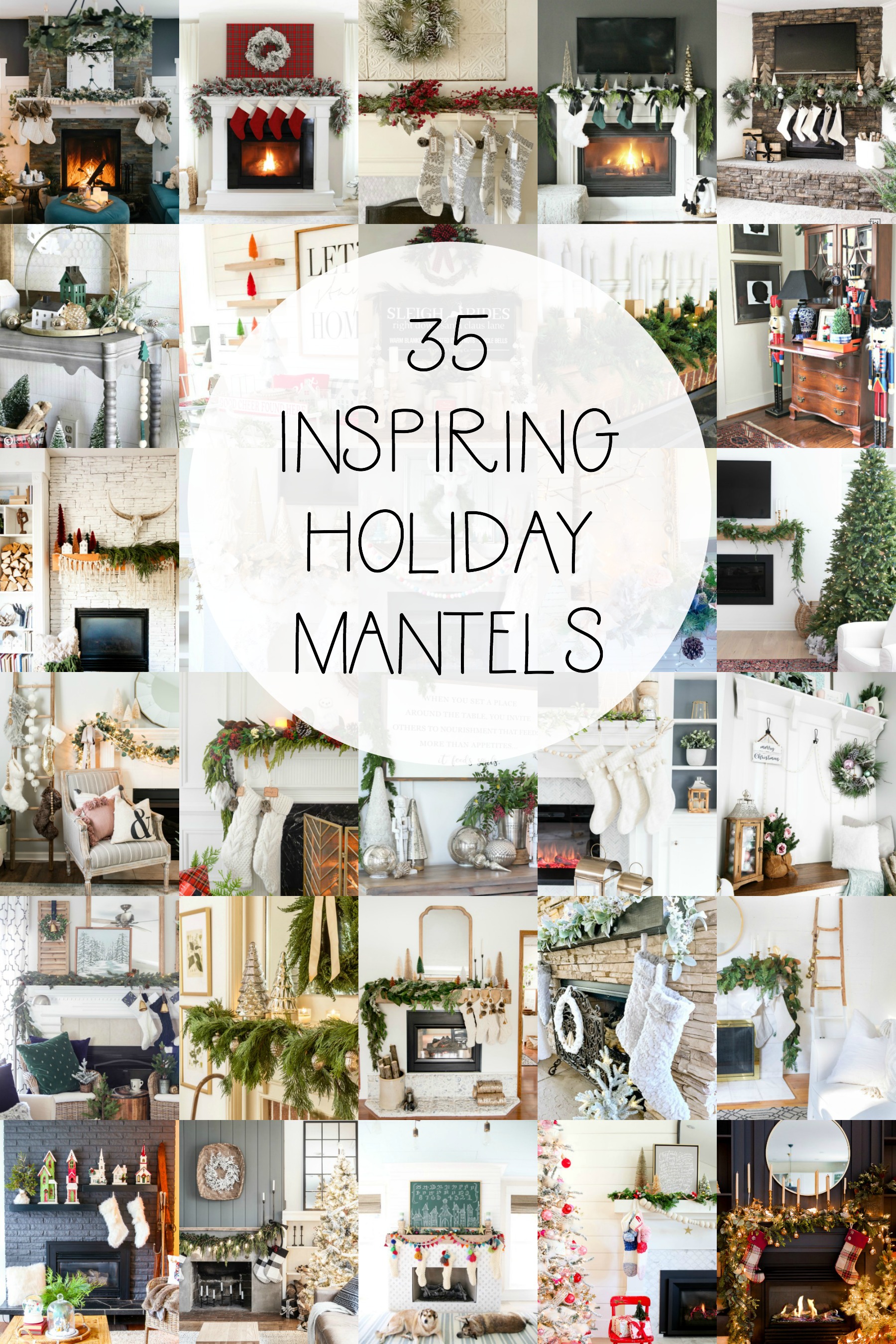 35 inspiring holiday mantels graphic.