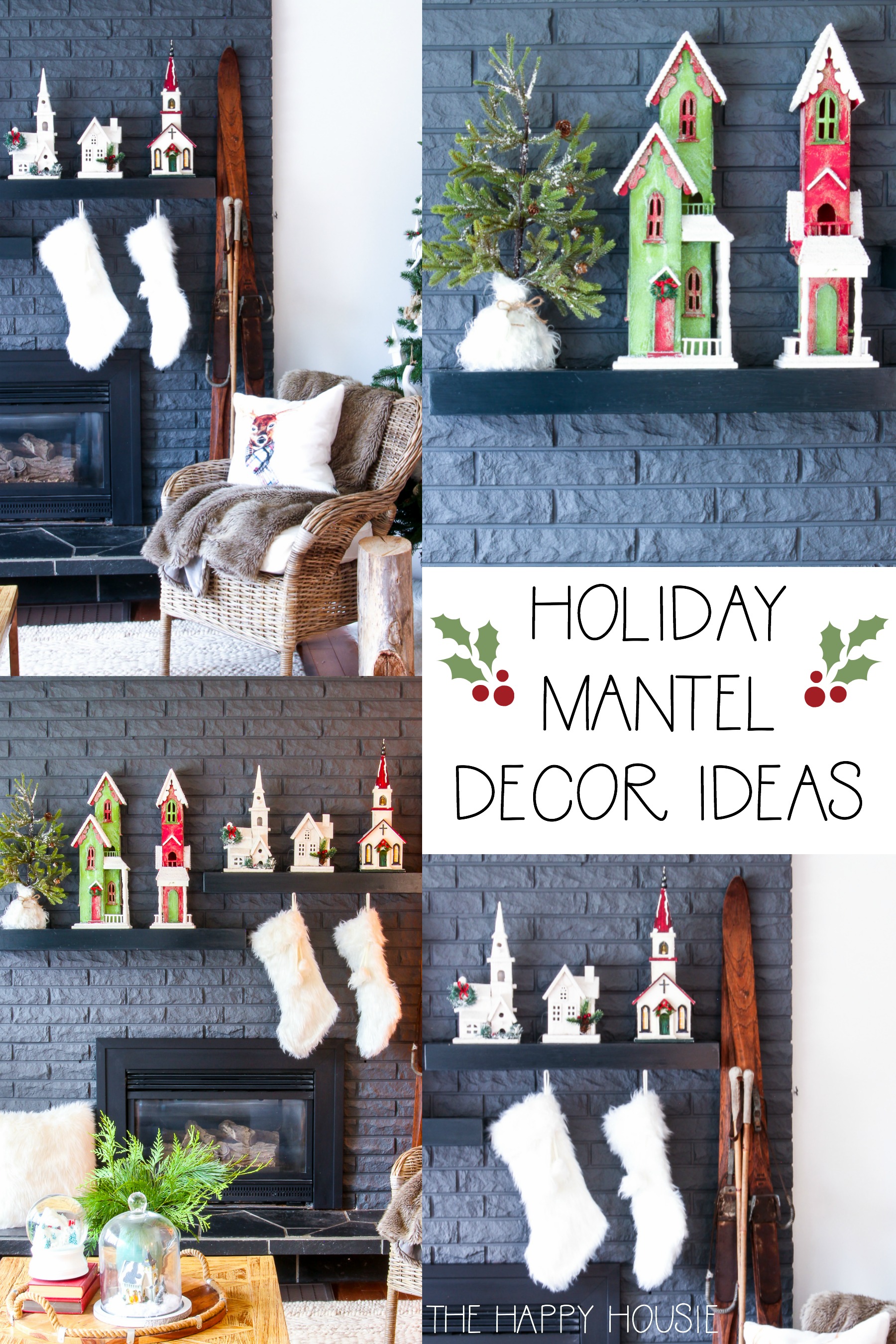 Holiday Mantel Decor Ideas poster.