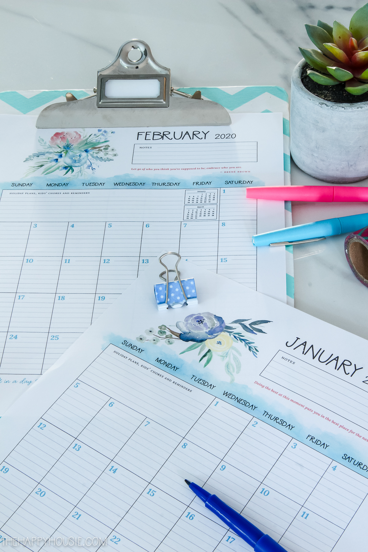 Free Printable 2020 Family Planner Calendar