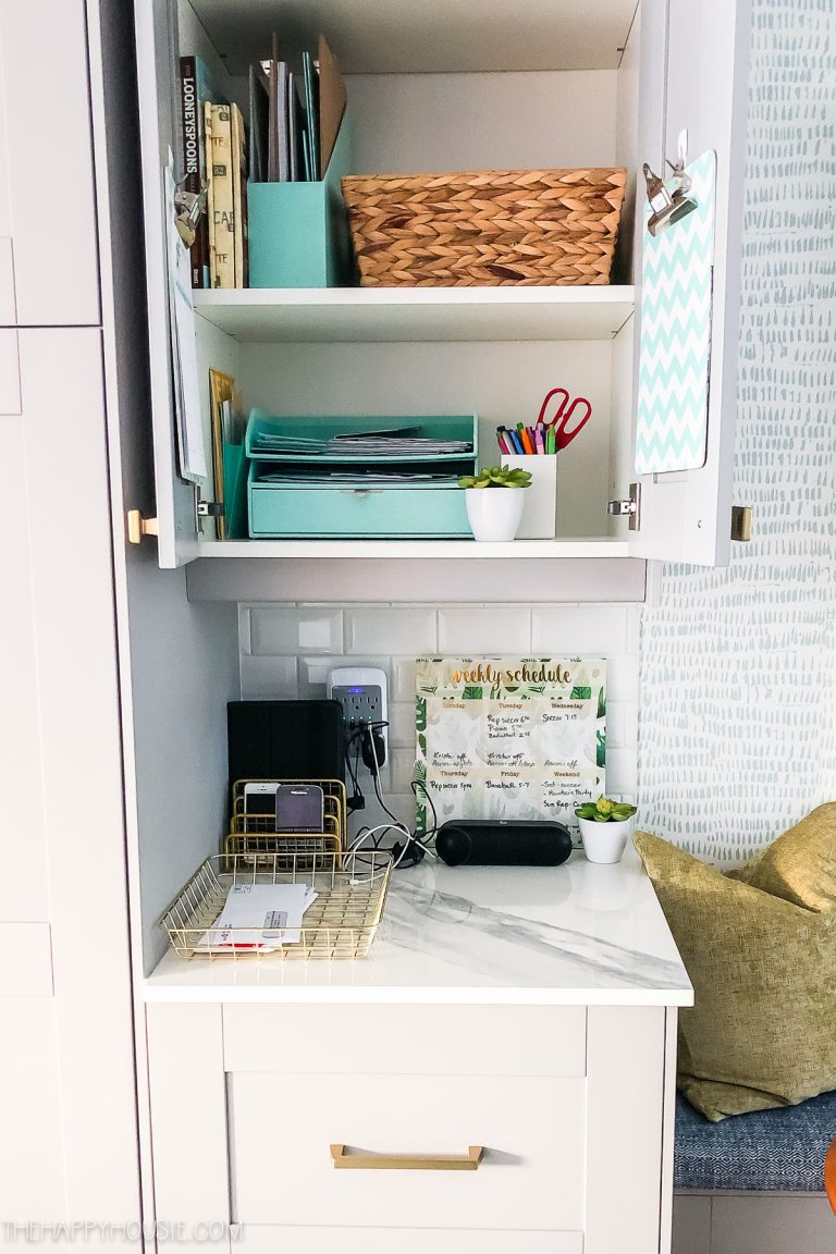 How to Setup a Command Center in a Kitchen Cabinet
