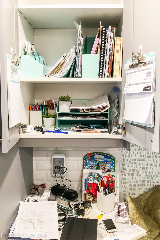 How to Setup a Command Center in a Kitchen Cabinet | The Happy Housie
