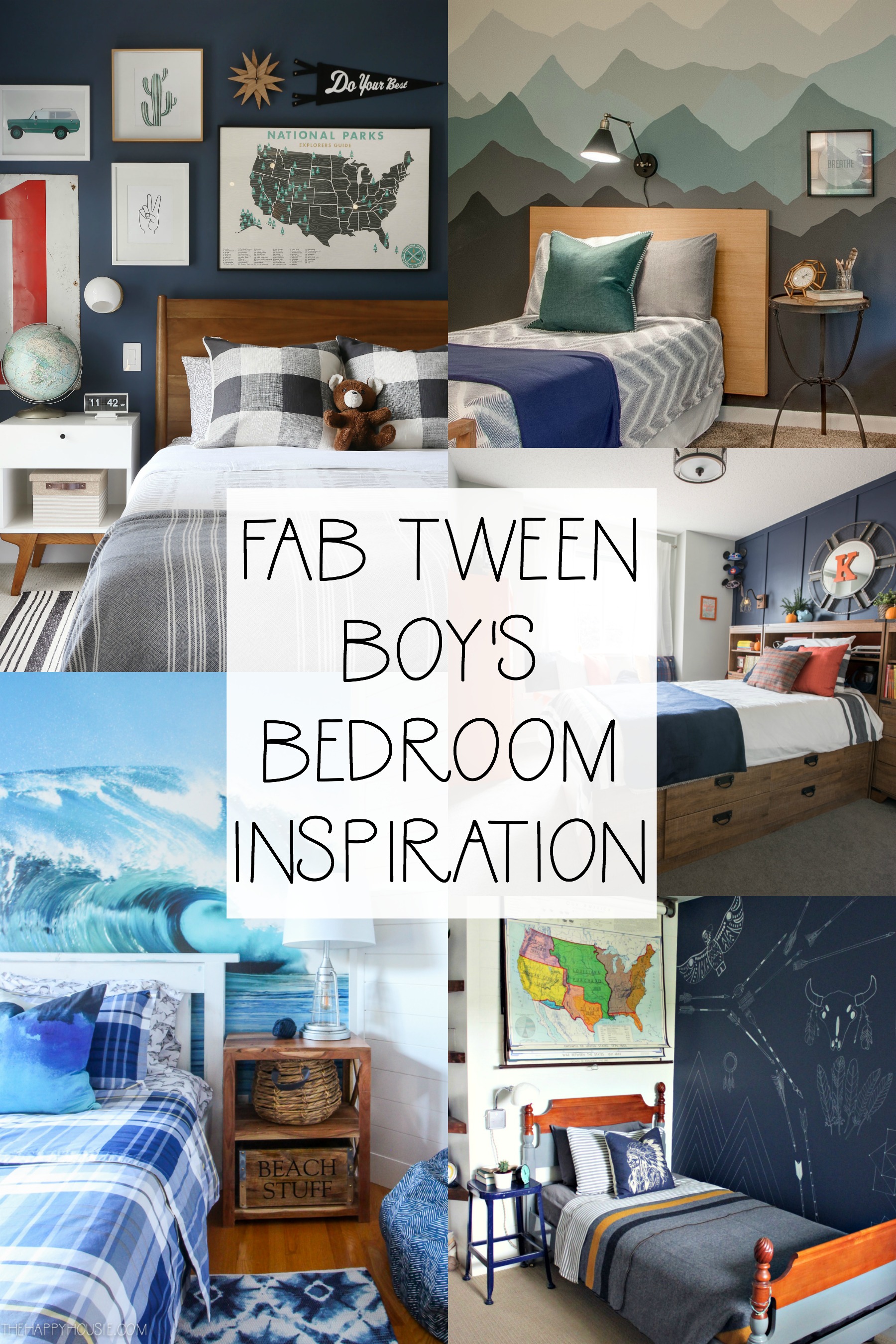 Fab Tween Boy's Bedroom Inspiration poster.