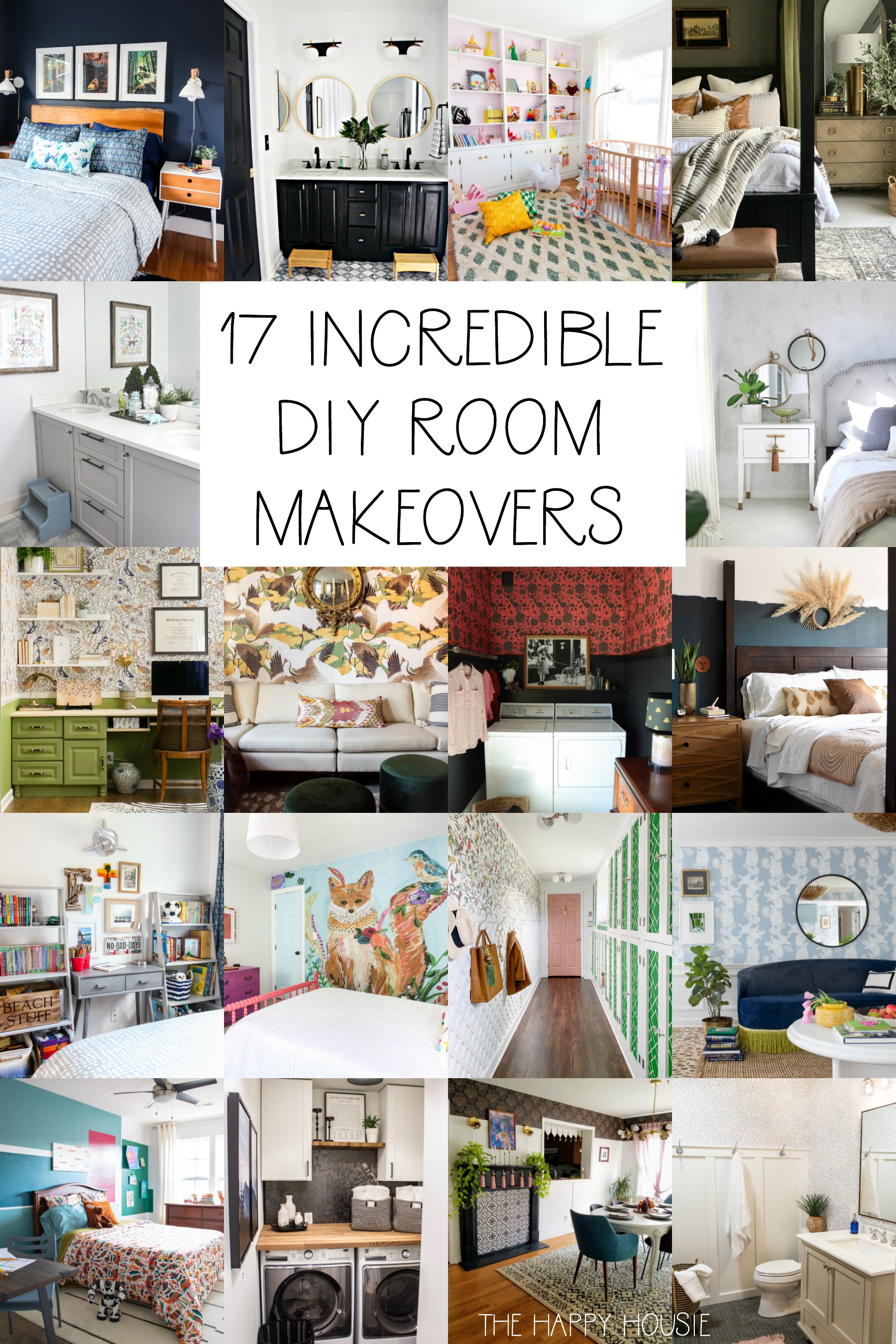 17 incredible DIY room makeovers poster.