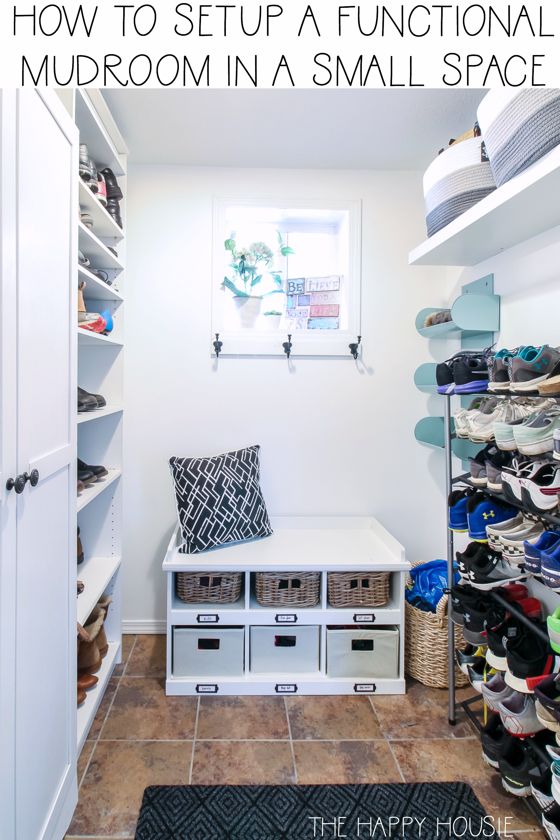 How To Set Up A Functional Mudroom In A Small Space poster.