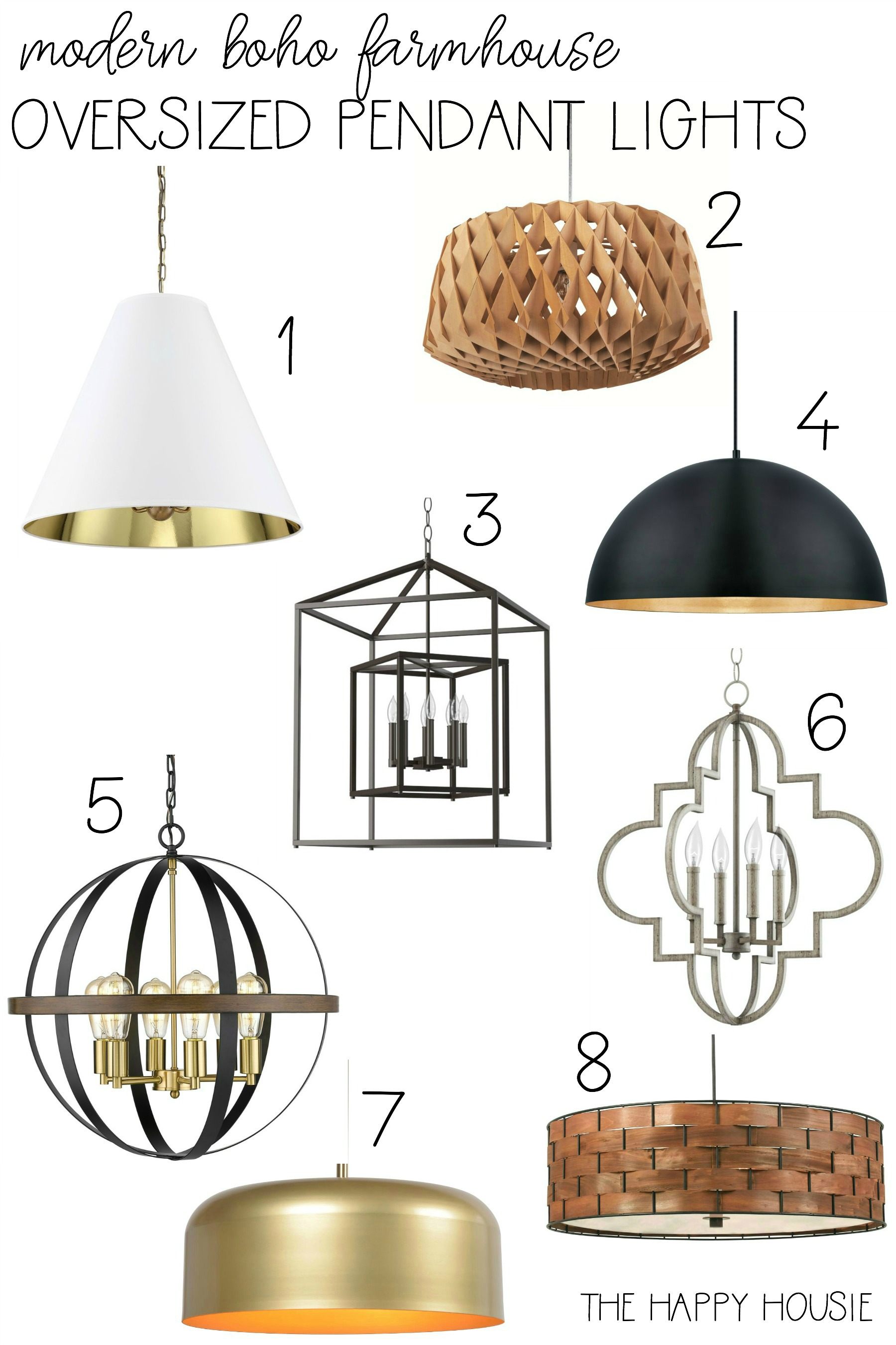 Oversized lights in the boho style.