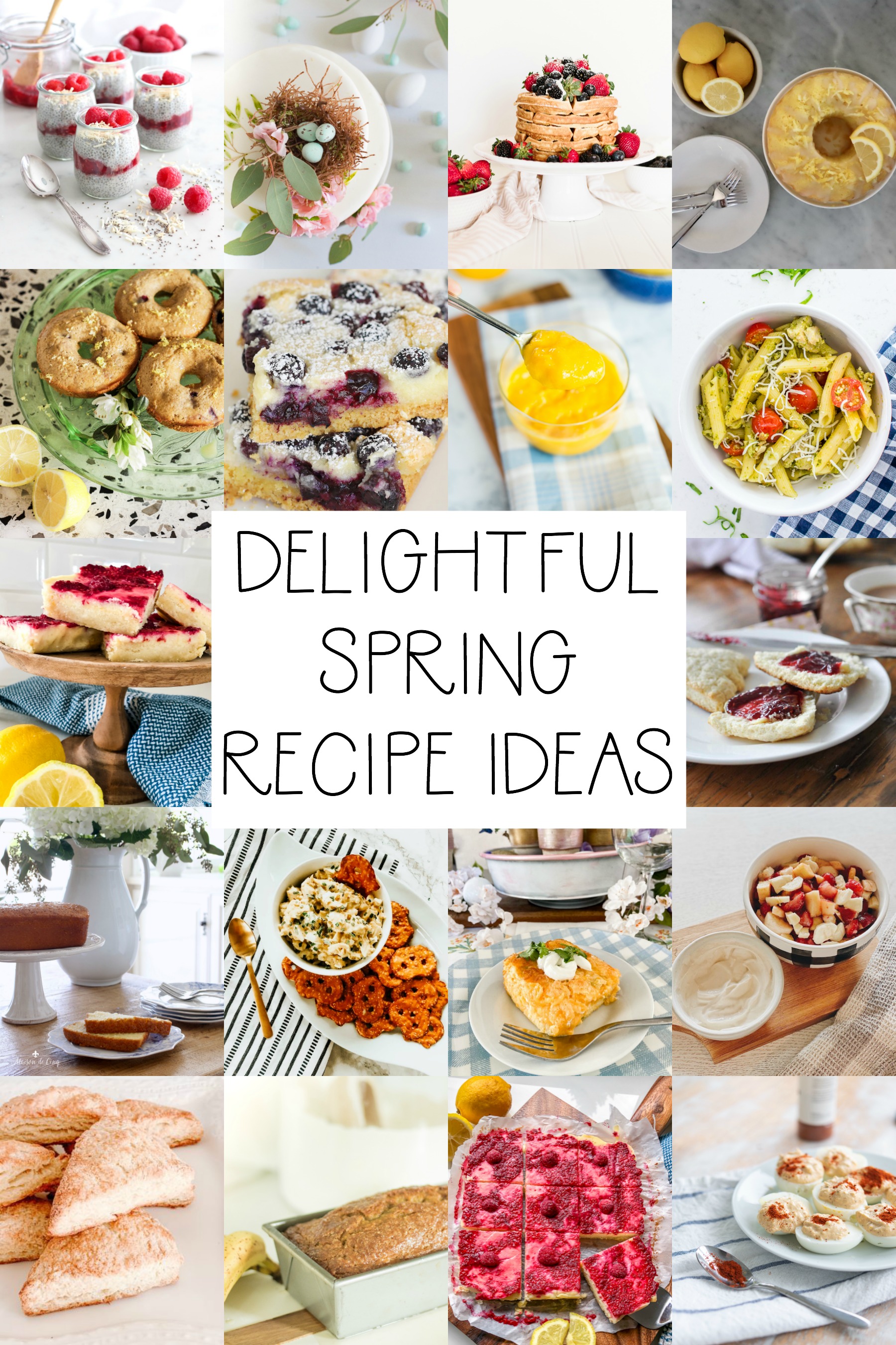 Delightful spring recipe ideas poster.