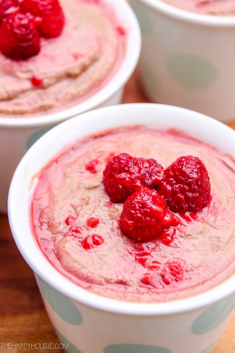 Keto Chocolate Mousse with Raspberry Drizzle