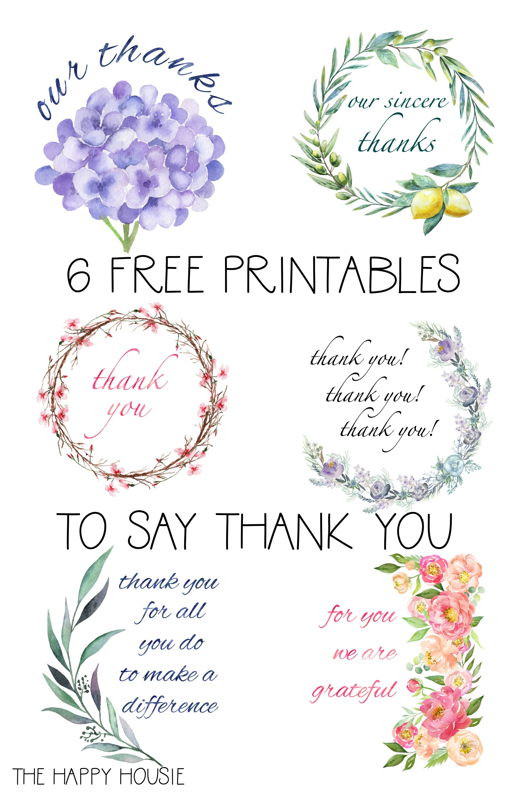 beautiful free printable watercolour art thank you and gratitude printables