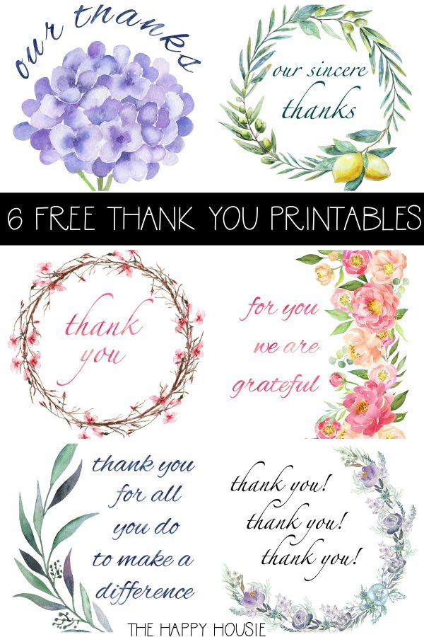 Thank You and Gratitude Free Printables | The Happy Housie