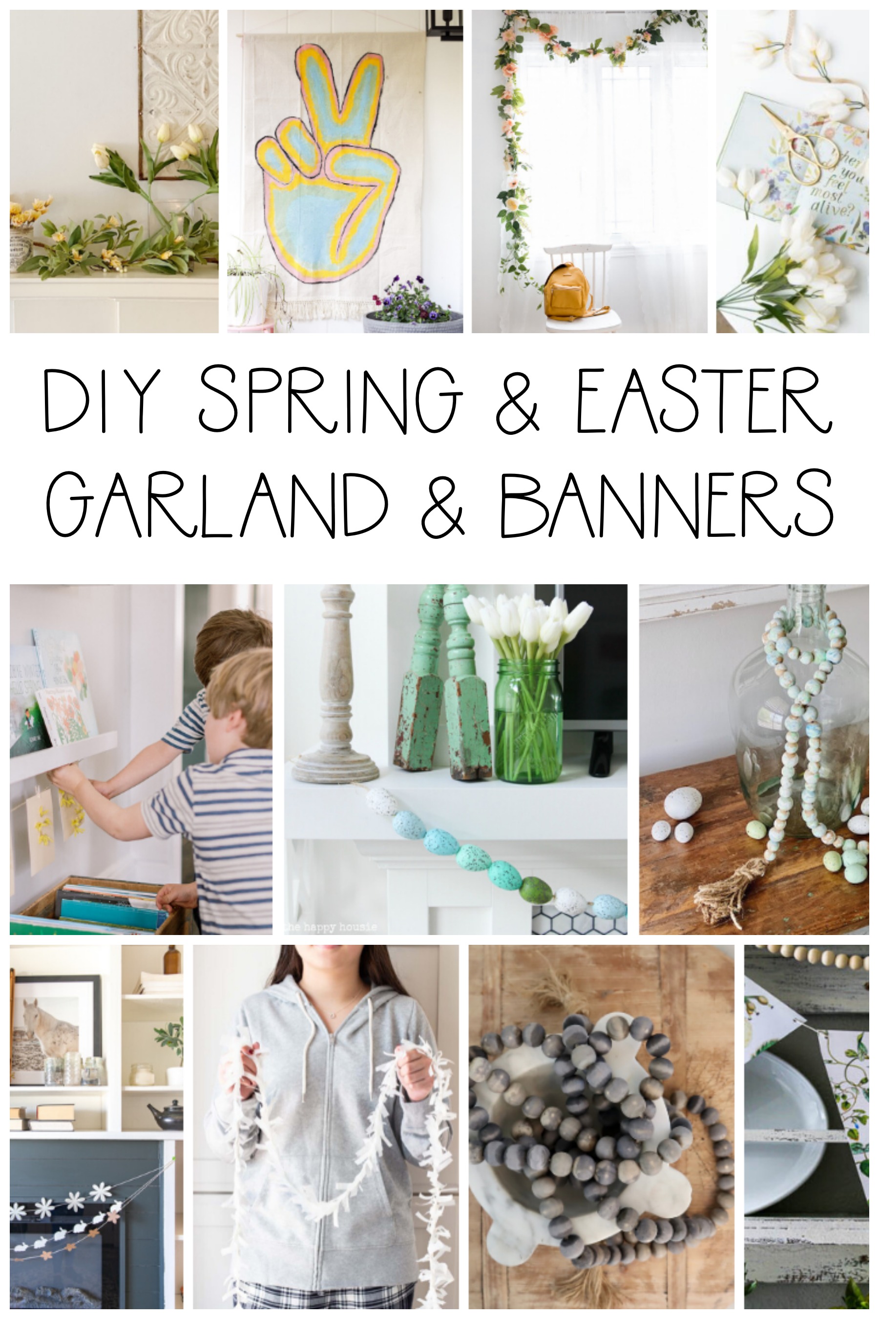 DIY spring & Easter Garland & Banners poster.