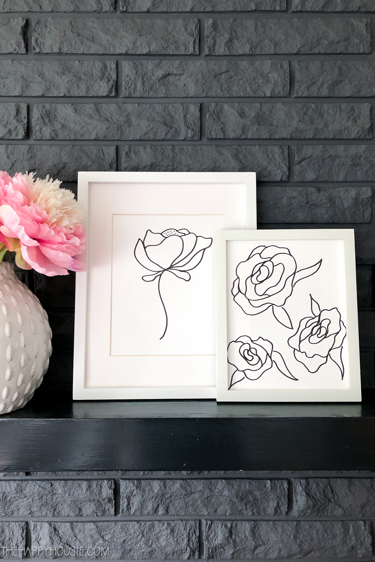 Simple DIY Peony Line Drawing with a Sharpie