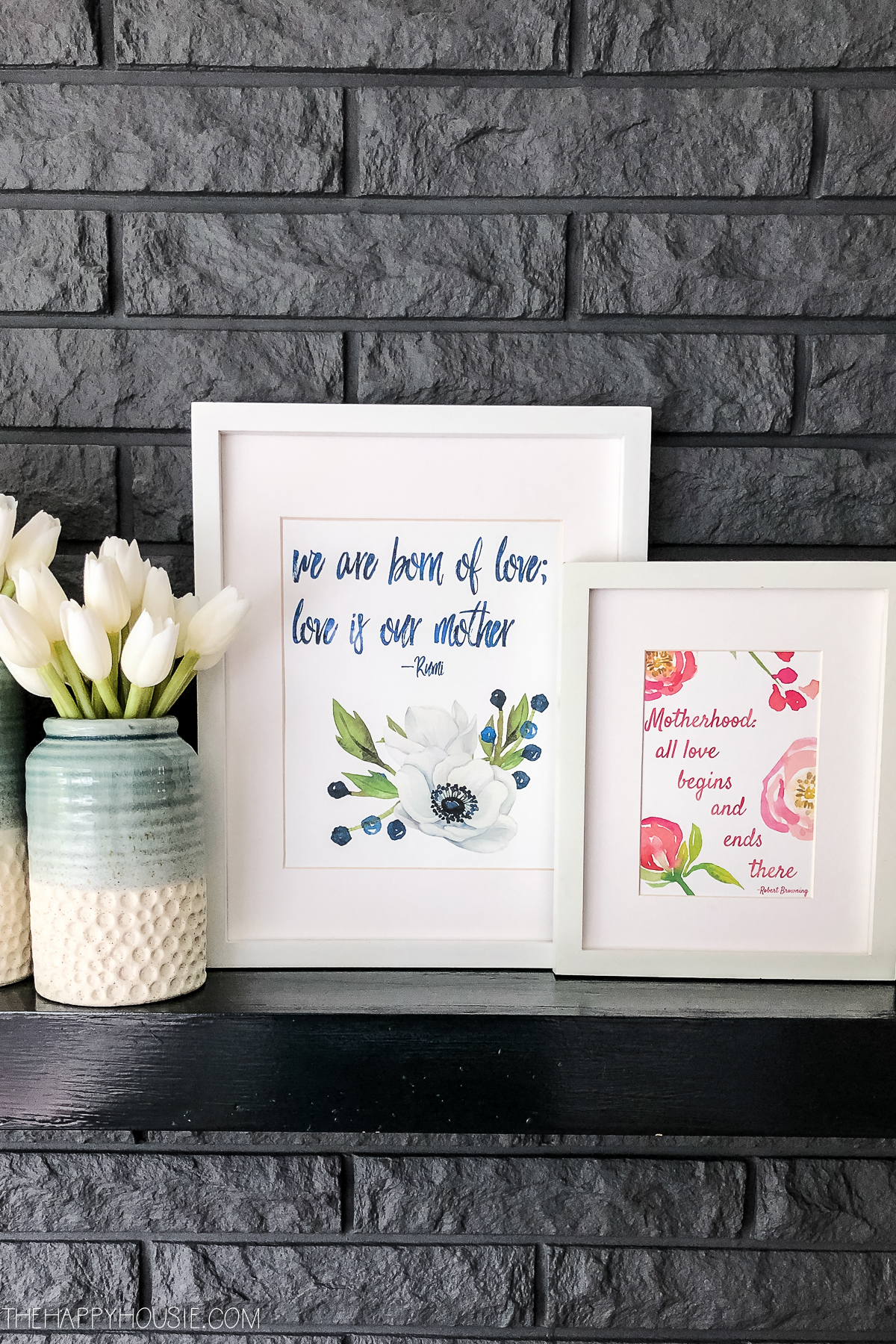 Mother’s Day Free Printables (and our late spring mantel decor)