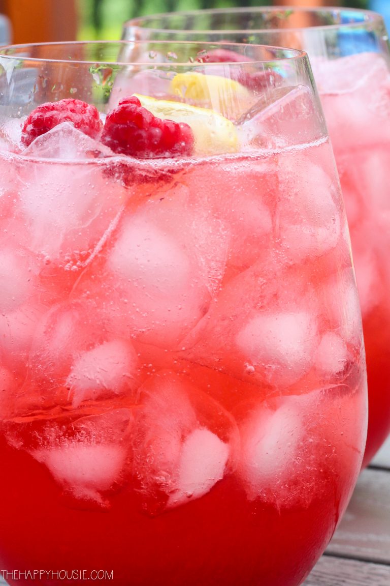 Gin Raspberry Soda with Homemade Sugar-Free Simple Syrup | The Happy Housie