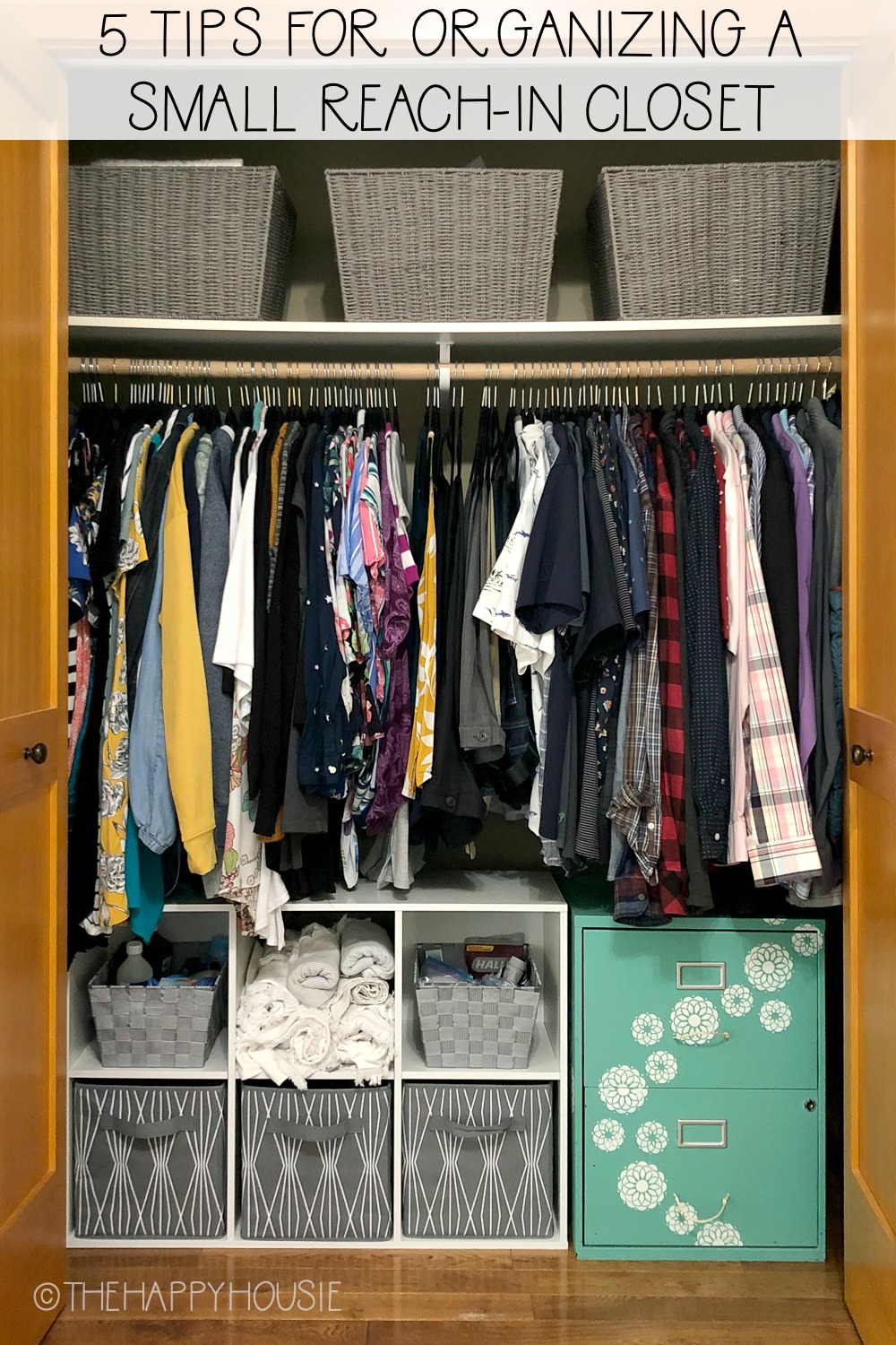 5 Tips For Organizing A Small Reach In Closet poster.