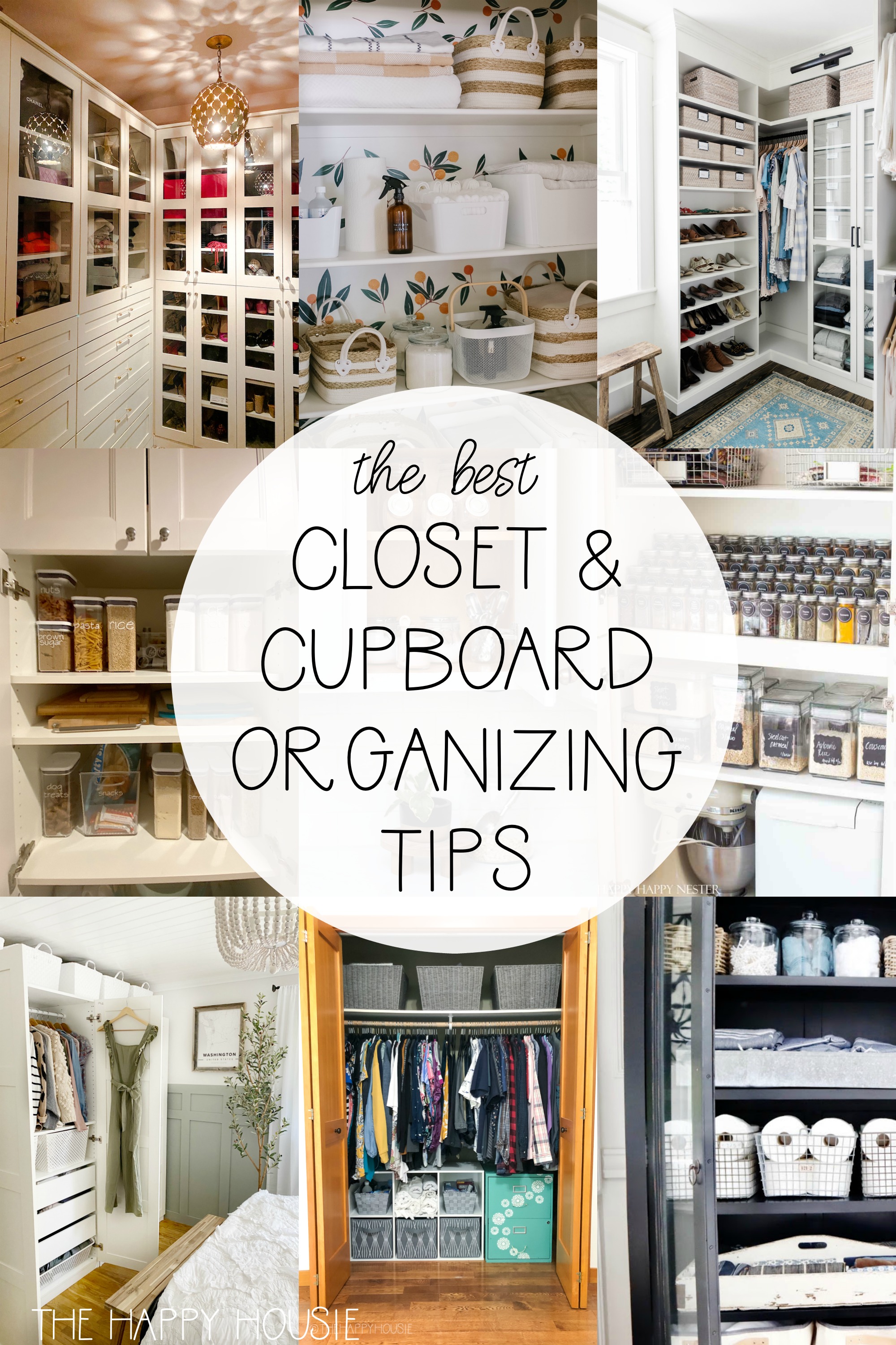 The Best Closet & Cupboard Organizing Tips poster.