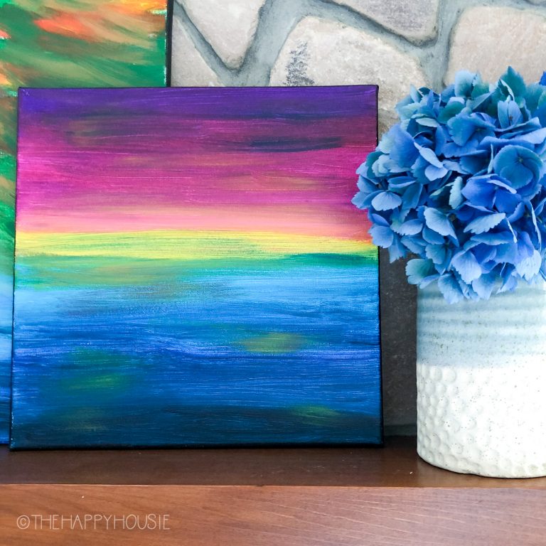 DIY Fall Acrylic Abstract Landscape Painting