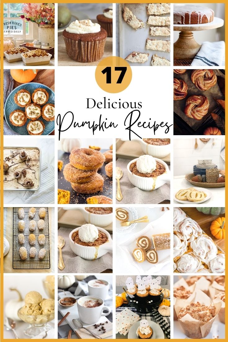 17 delicious pumpkin recipes poster.