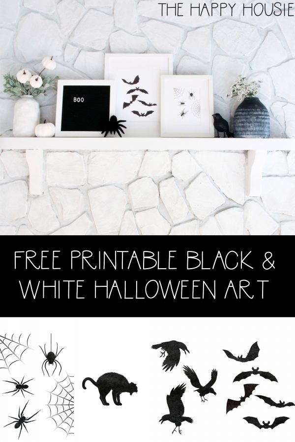 Free Printable Black and White Halloween Art | The Happy Housie