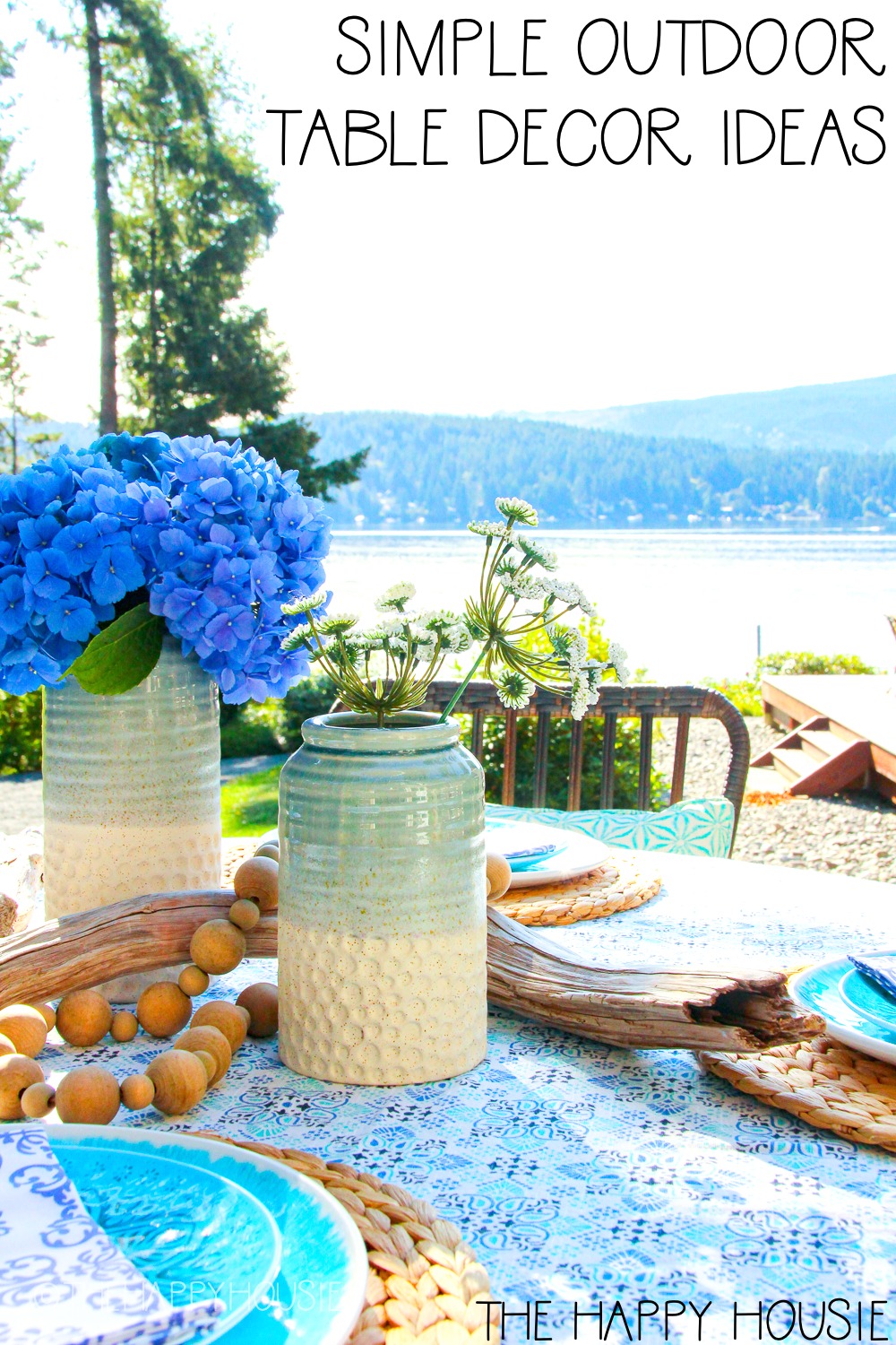 Simple Outdoor Table Decor Ideas graphic.