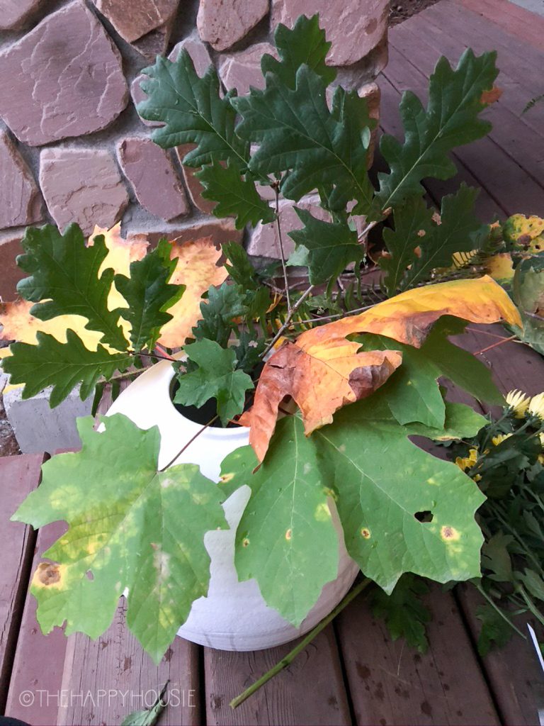 How to Upgrade a Grocery Store Fall Bouquet with Foraged Fall Greenery ...