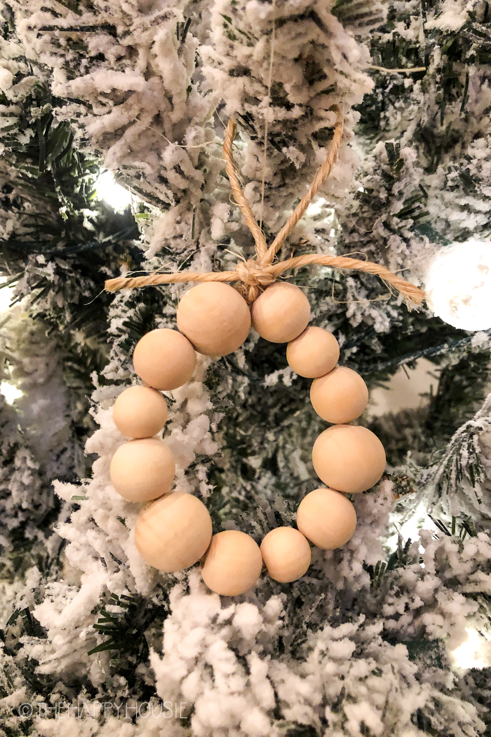 Simple DIY Beaded Christmas Ornaments with Wooden Beads