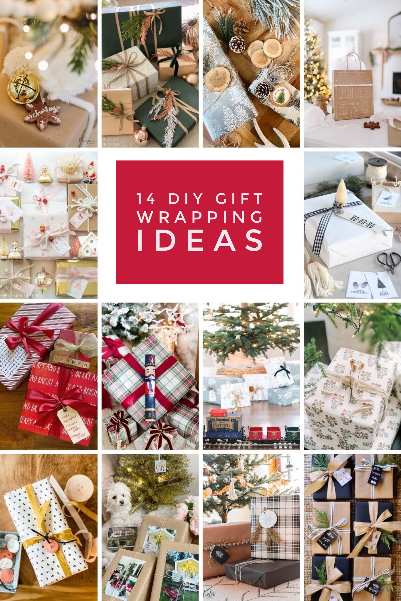 14 DIY Gift Wrapping Ideas poster.