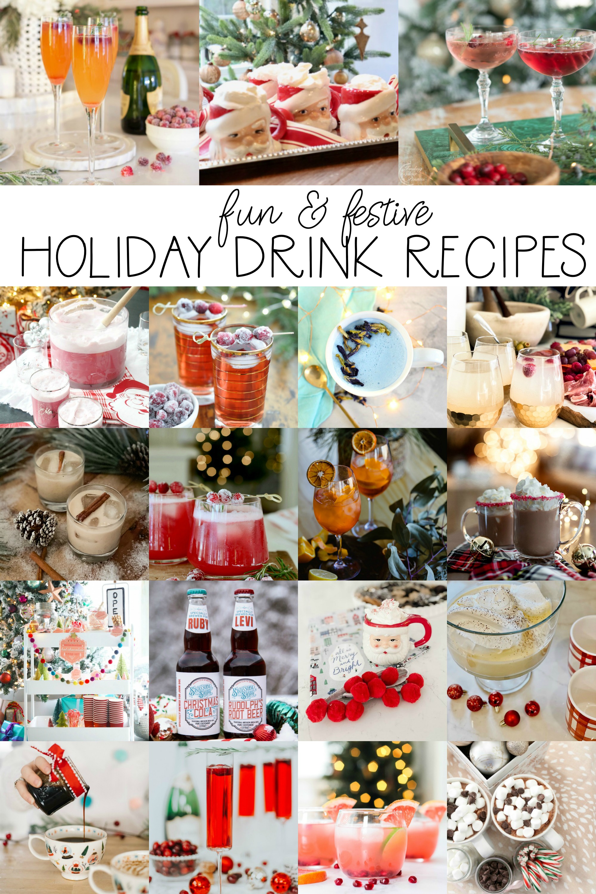 Fun & Festive Holiday Drink Recipes poster.