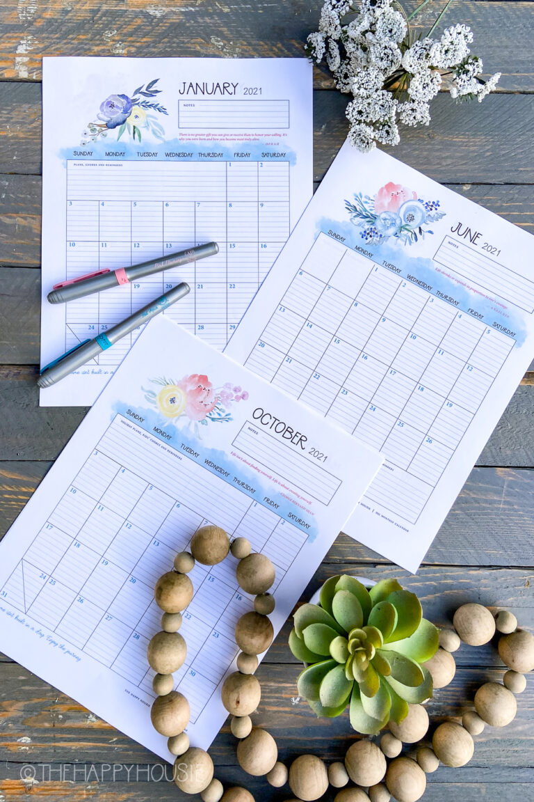 Free Printable 2021 Calendar { Family Planner Organizing Calendar}