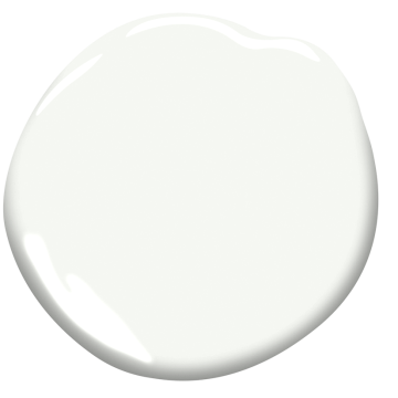 A white paint colour chip.