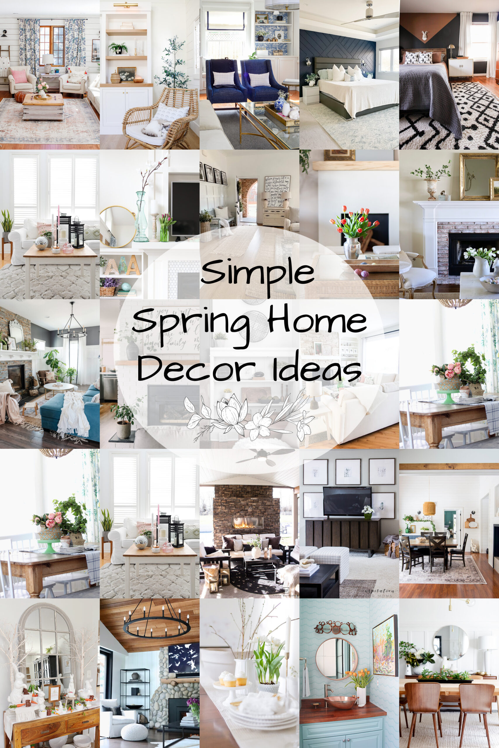 Simple Spring Home Decor Ideas poster.