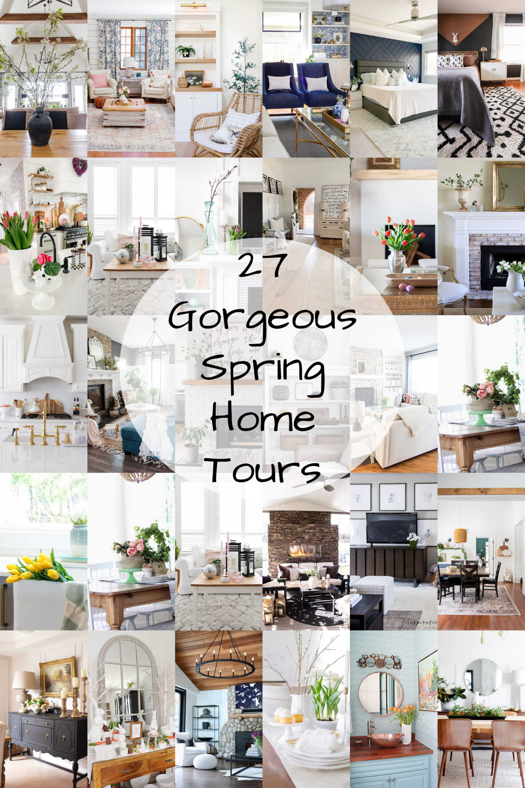27 Gorgeous Spring Home Tours poster.