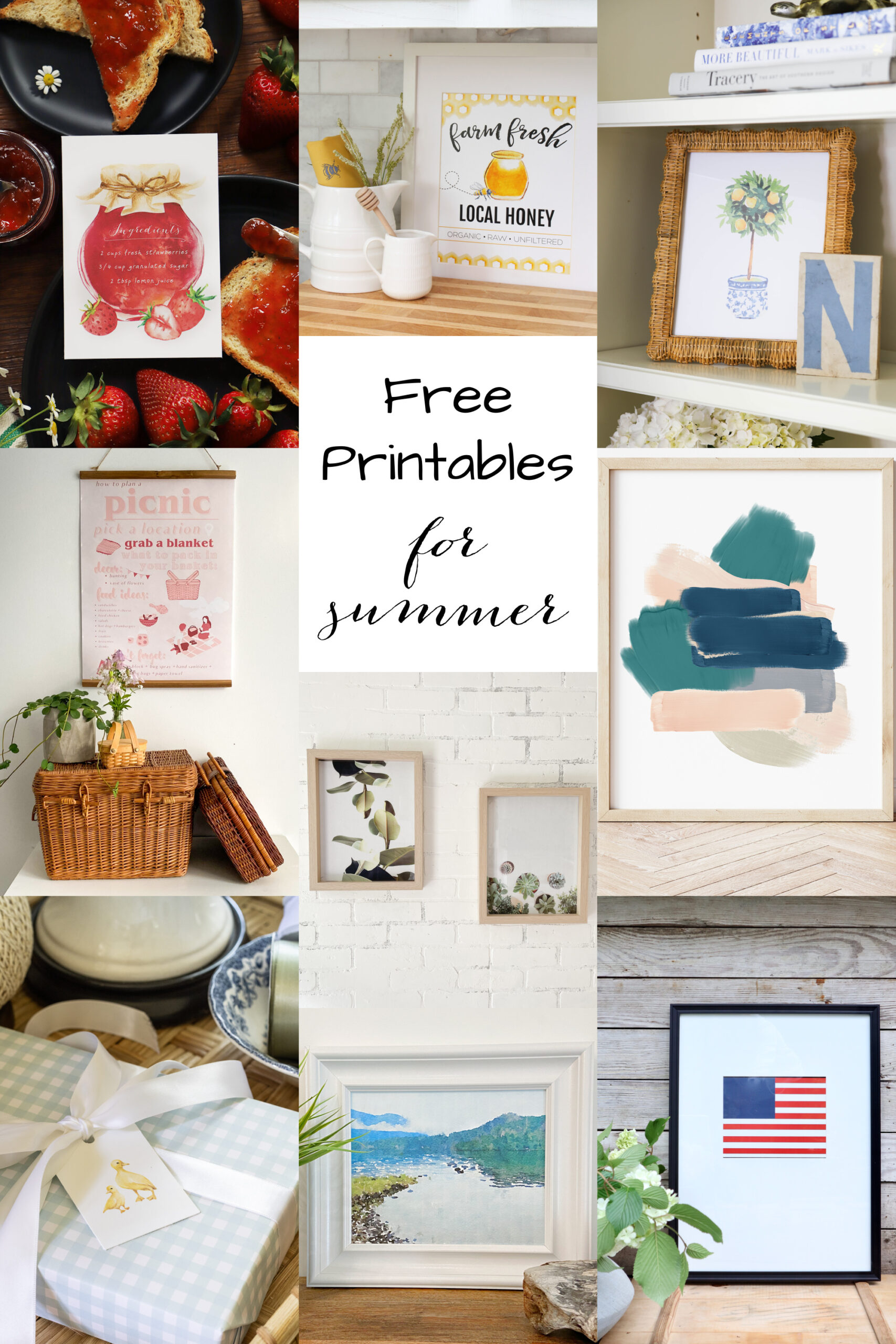 Free Printables For Summer poster.