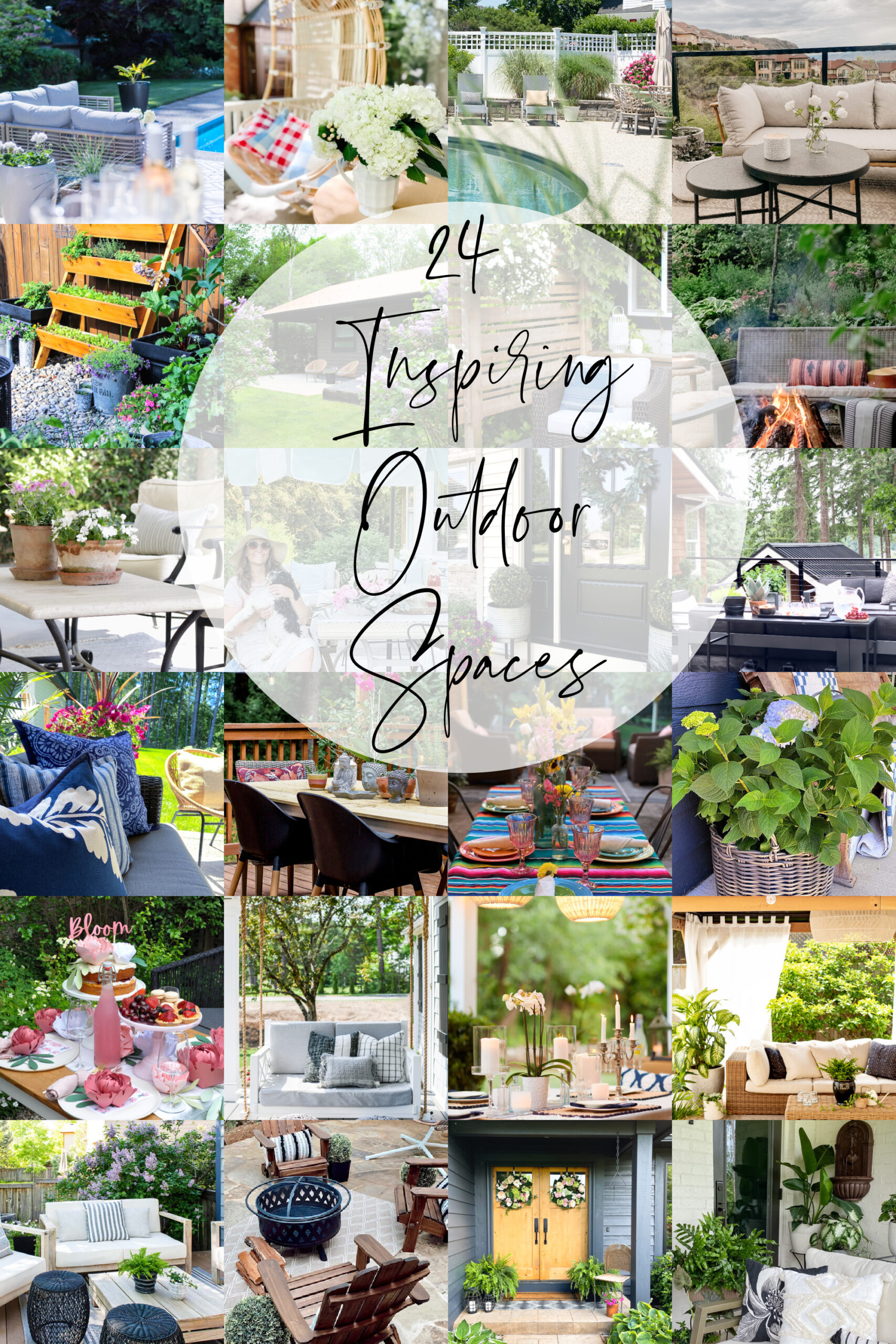 24 Inspiring Outdoor Spaces poster.