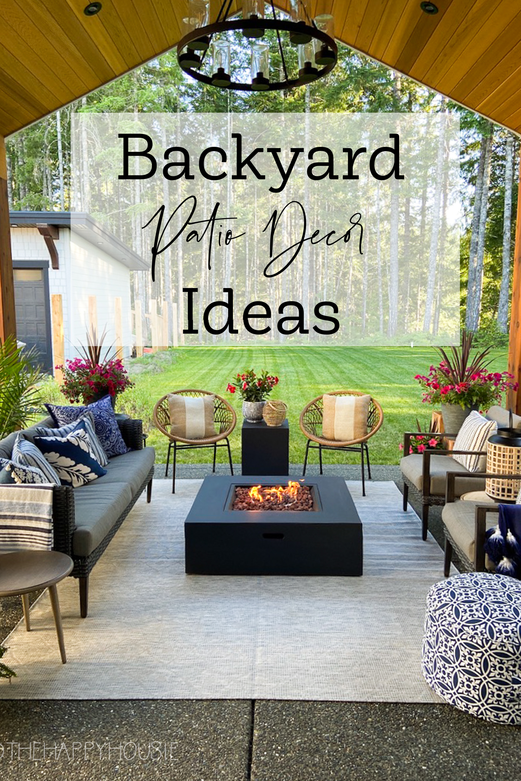 Backyard Patio Decor Ideas poster.