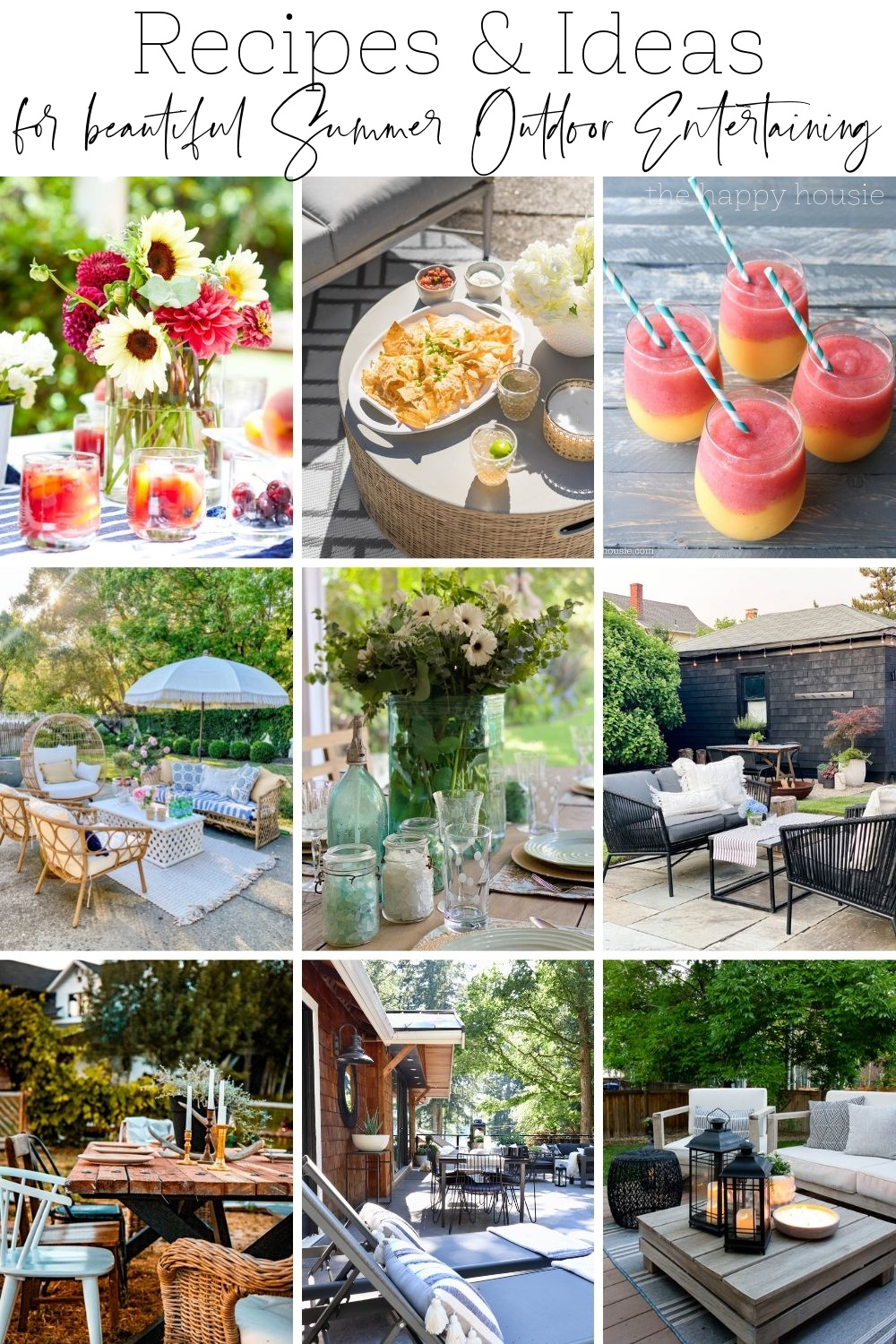 Recipes & Ideas For Beautiful Summer Outdoor Entertaining poster.