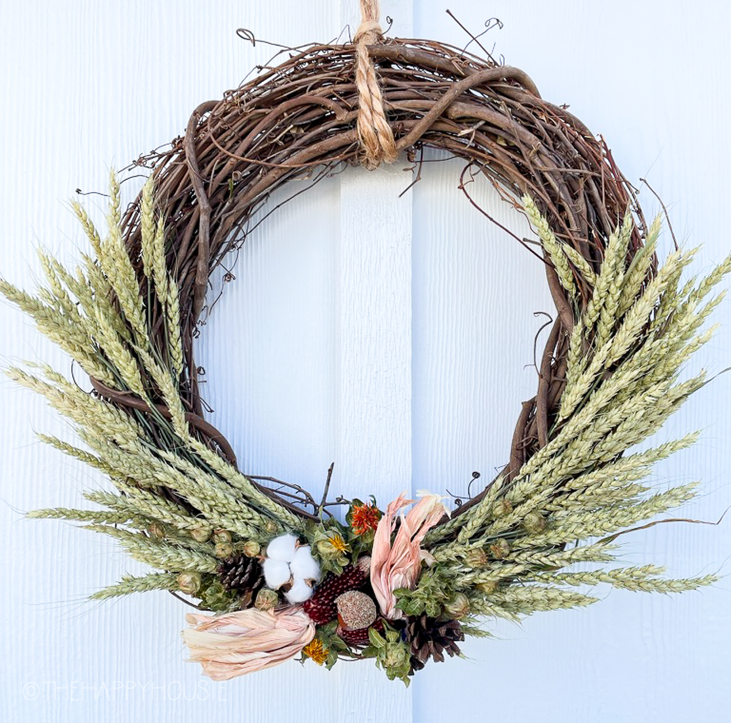 DIY Fall Wreath with Dried Florals