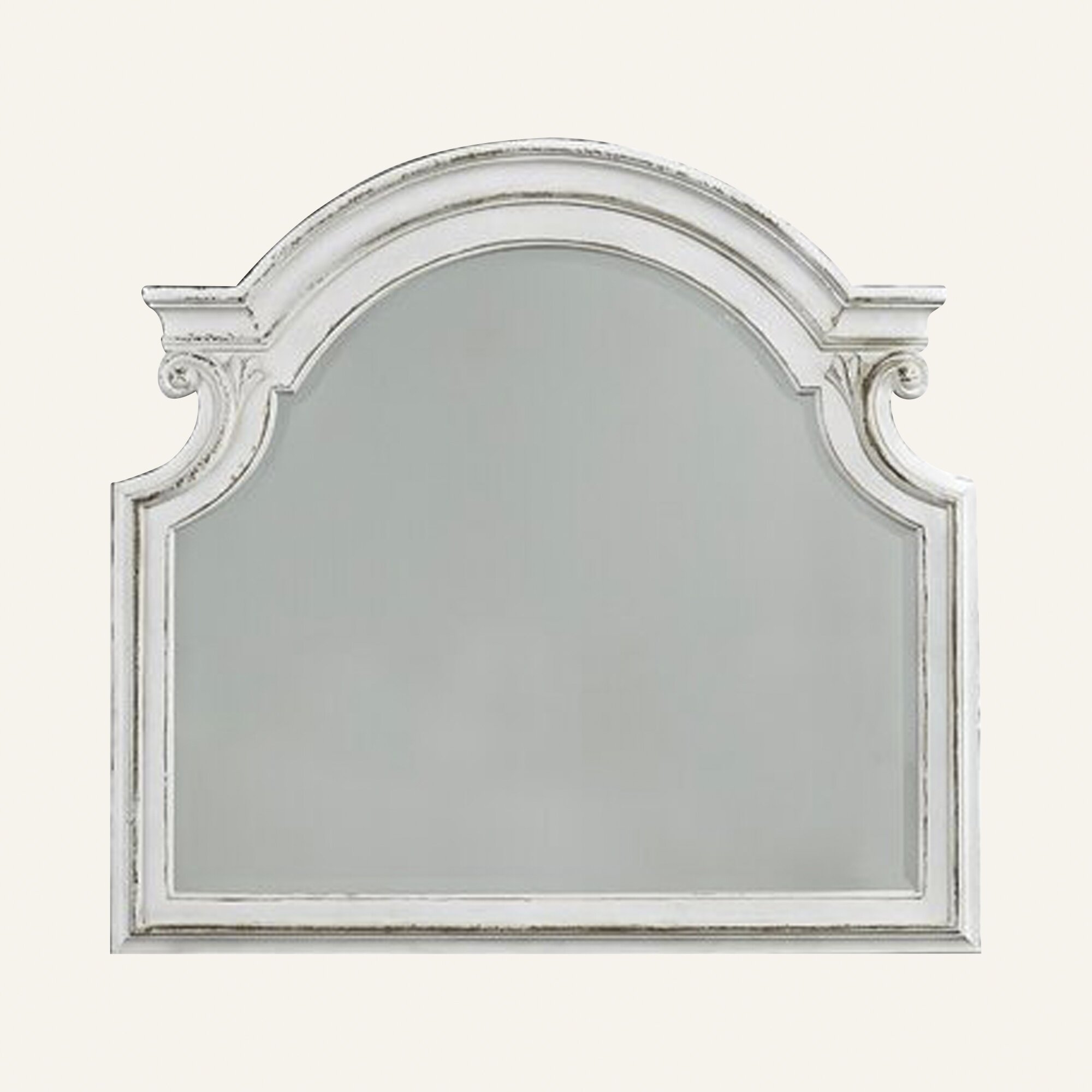 A white antique mirror.