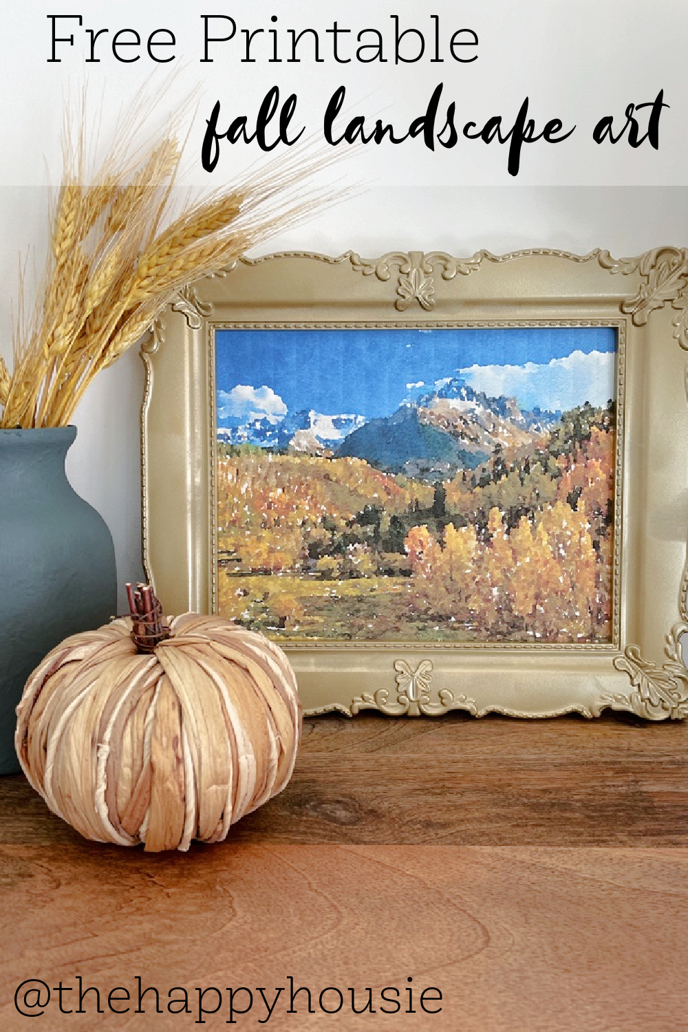 Free Printable Fall Landscape Art graphic.