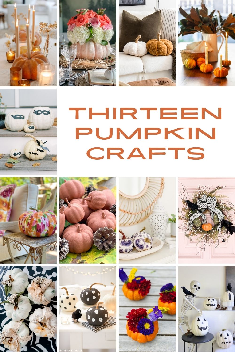 Thirteen Pumpkin Crafts poster.