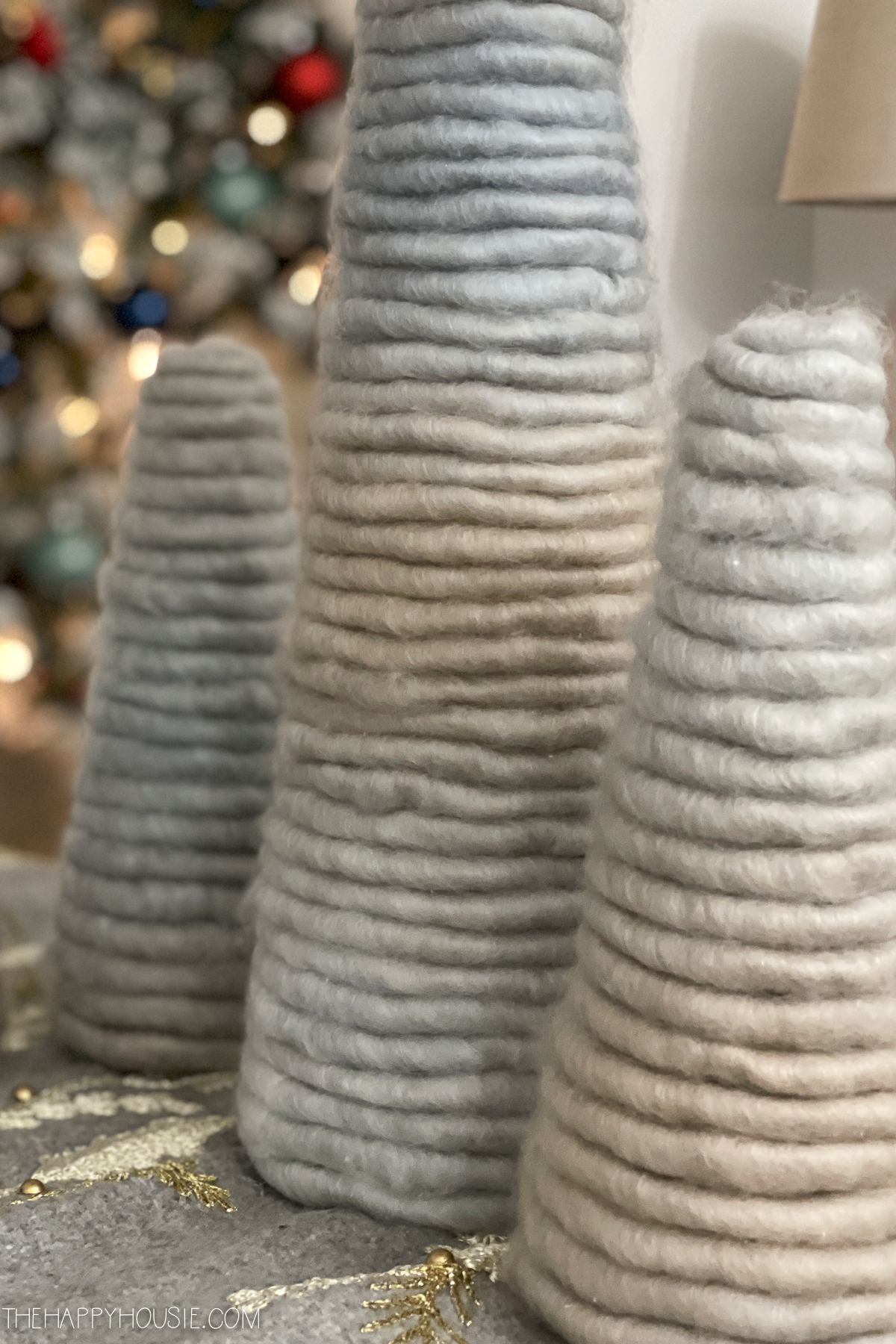 The wool trees on the table.