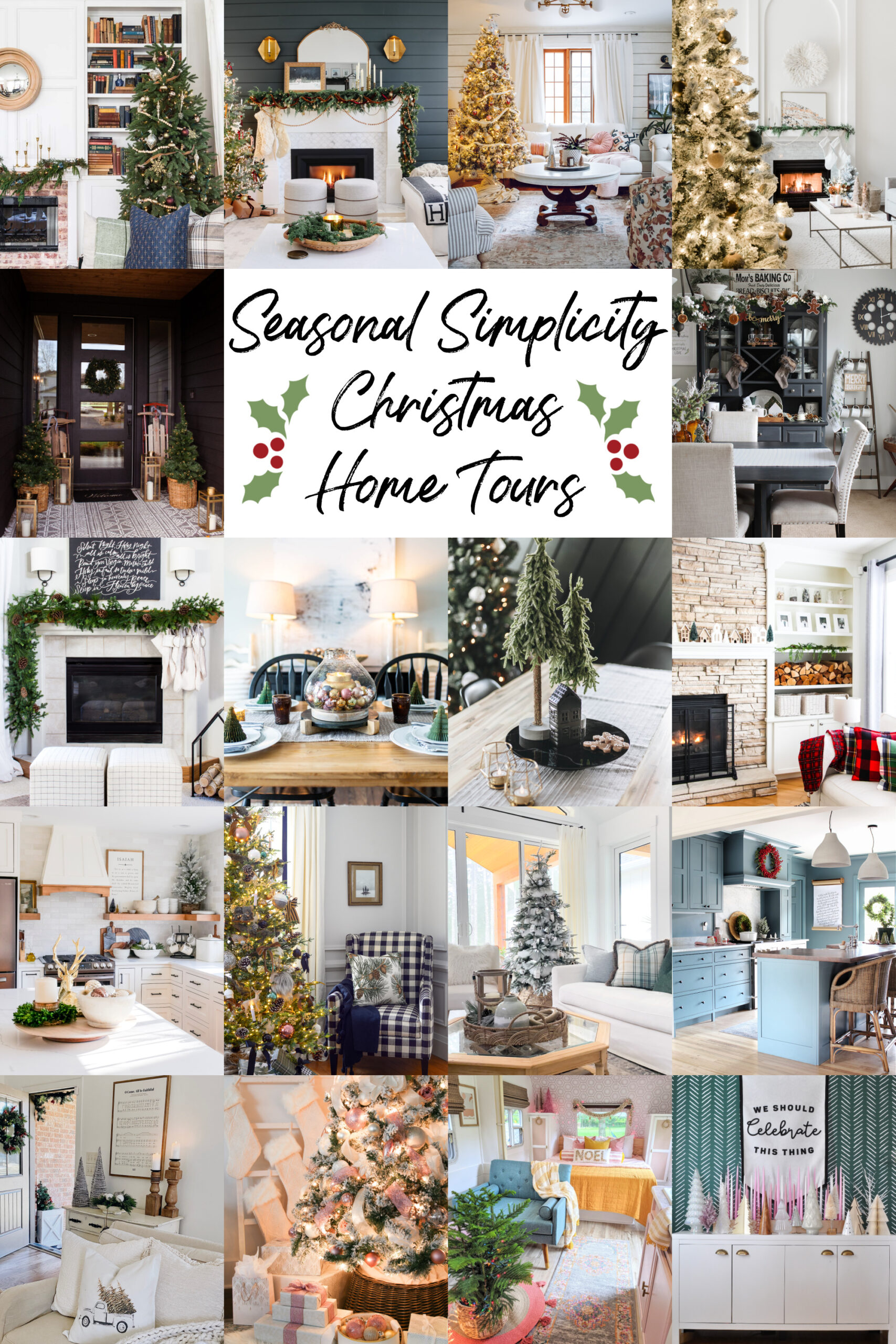 Seasonal Simplicity Christmas Home Tours poster.