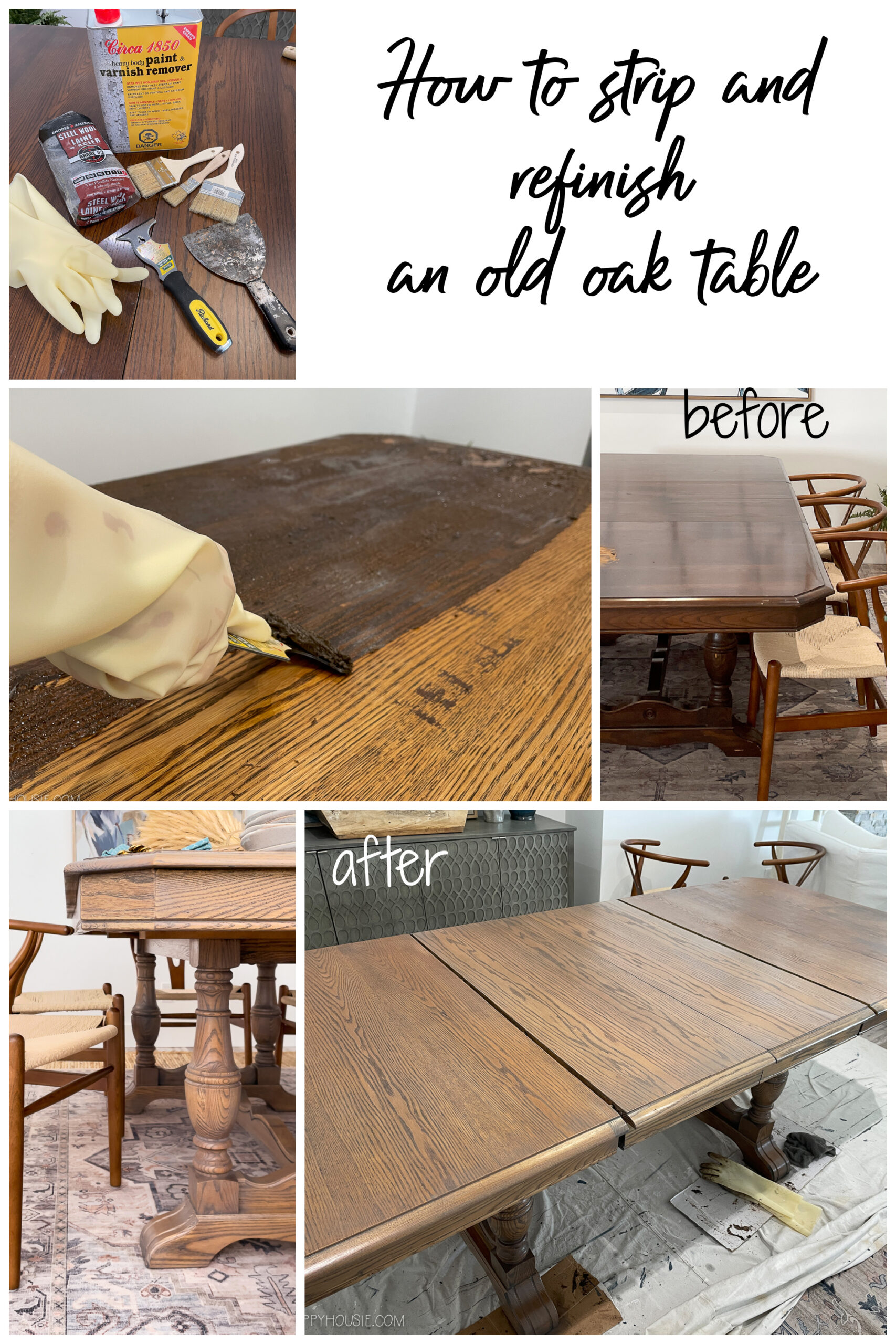 How To Strip and Refinish An Old Oak Table poster.