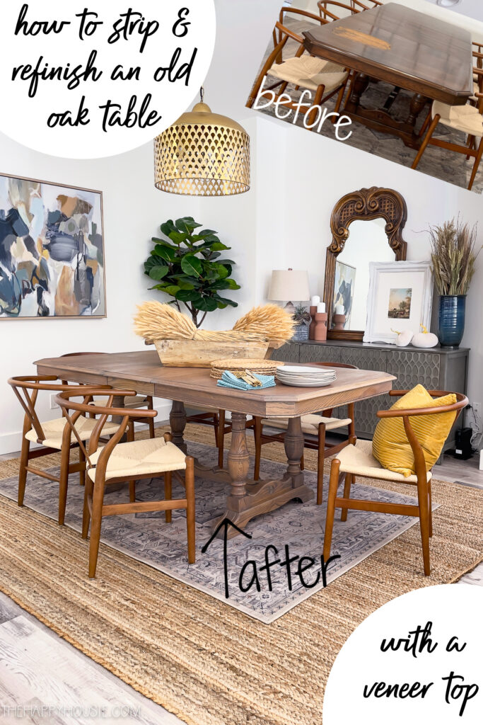 How to Strip Furniture; How to Refinish an old Dining Table | The Happy ...