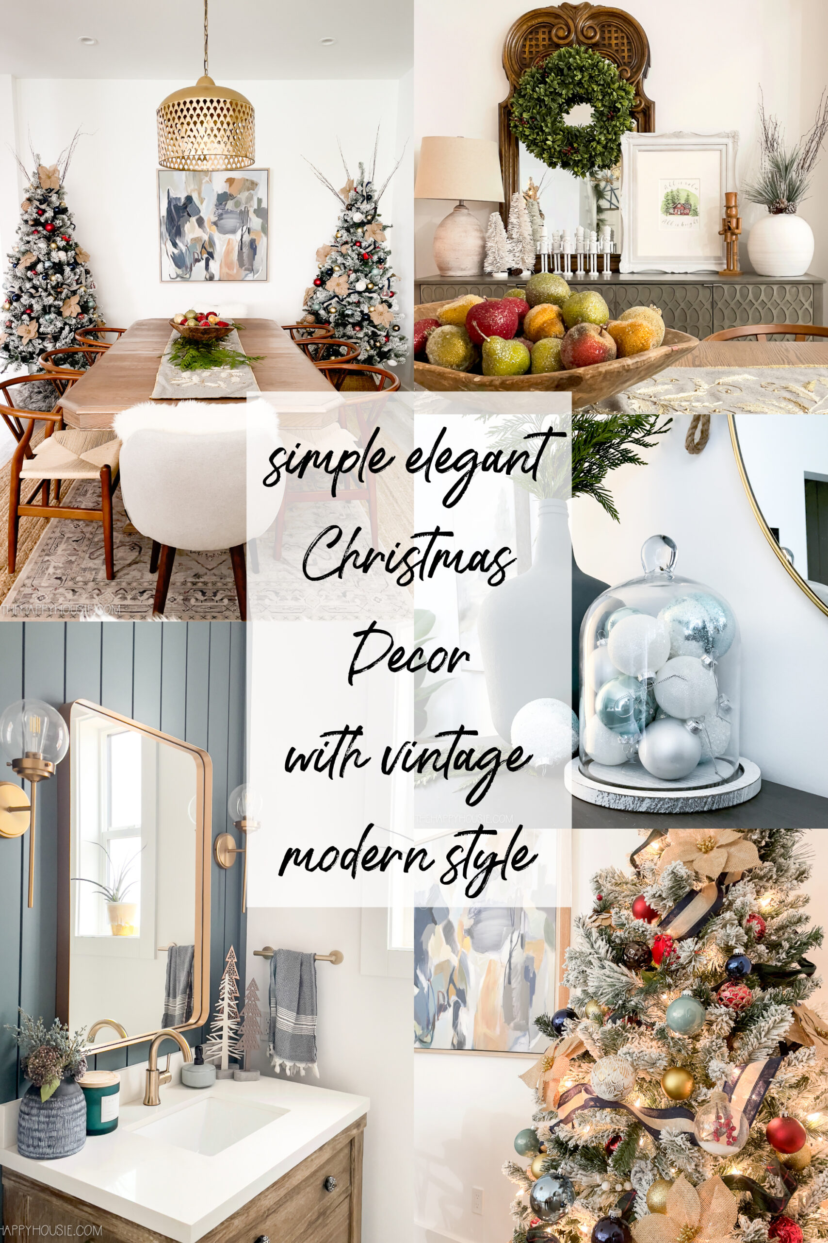 Simple Elegant Christmas Decor With Vintage Modern Style graphic.