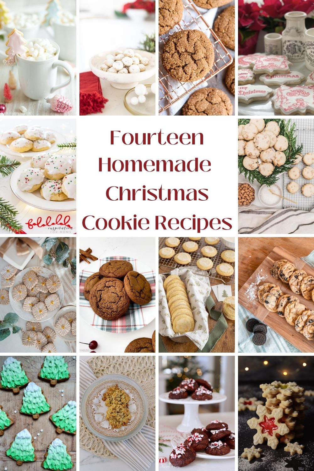 a collage image of 12 different Christmas cookie recipe ideas