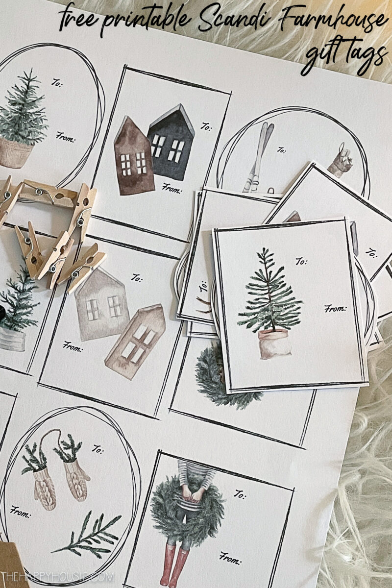 Scandi Farmhouse Free Printable Christmas Gift Tags | The Happy Housie