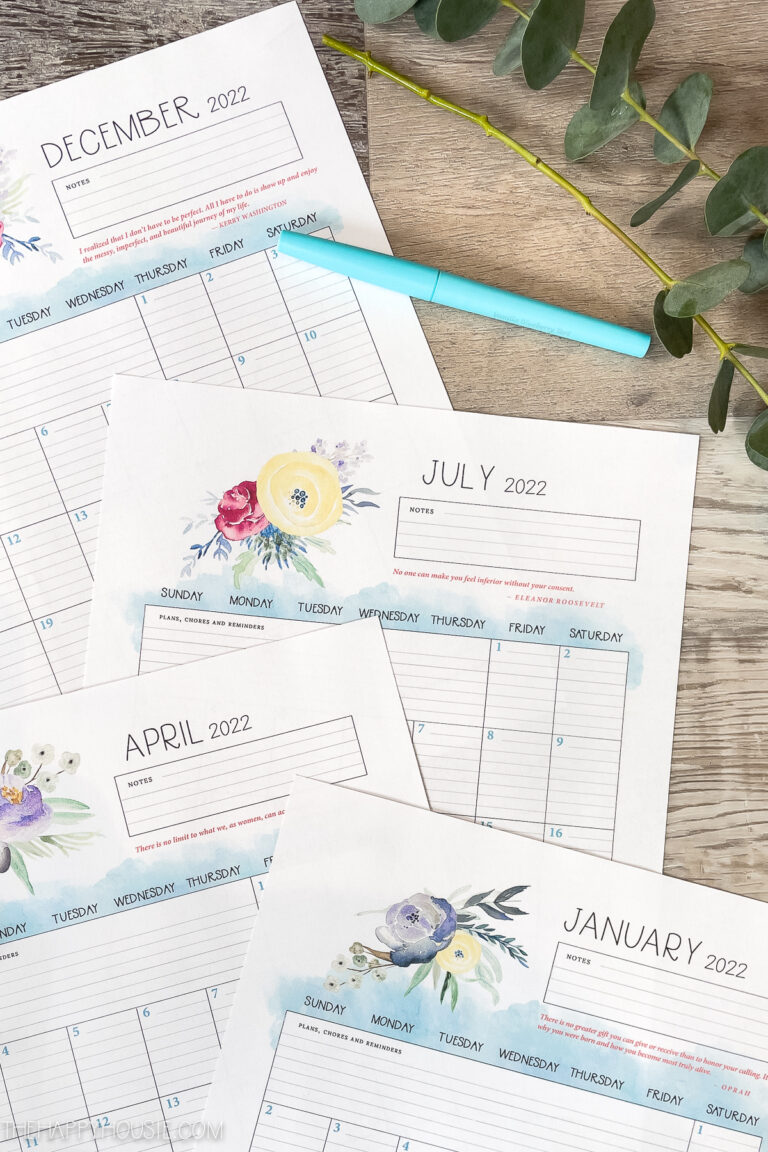 Free Printable 2022 Calendar and Family Planner Calendar