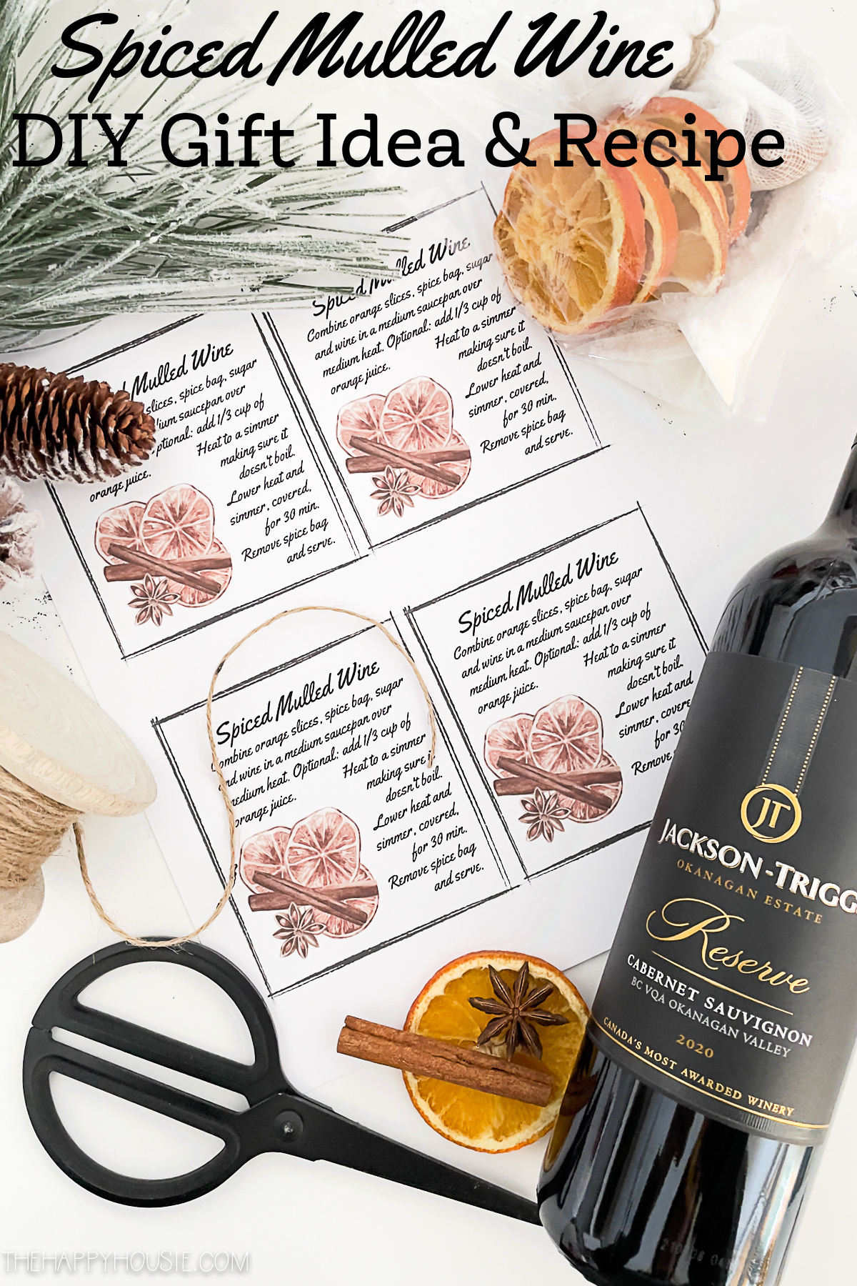 free printable instructions to attach to a spiced mulled wine DIY gift