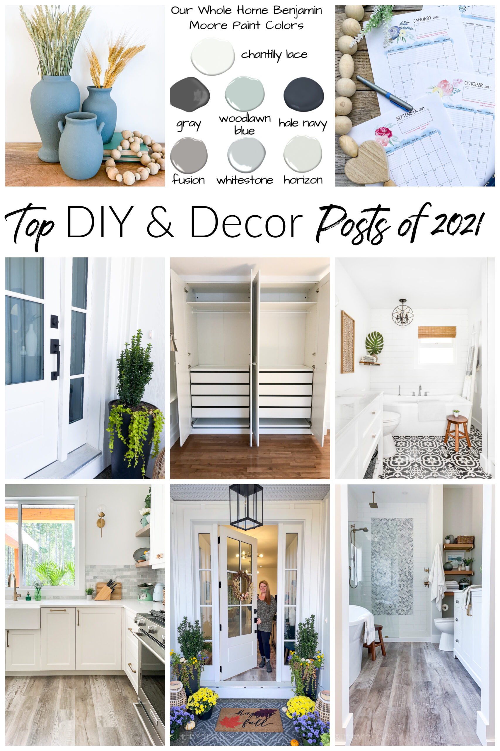 a collage image with top DIY and decor posts of 2021