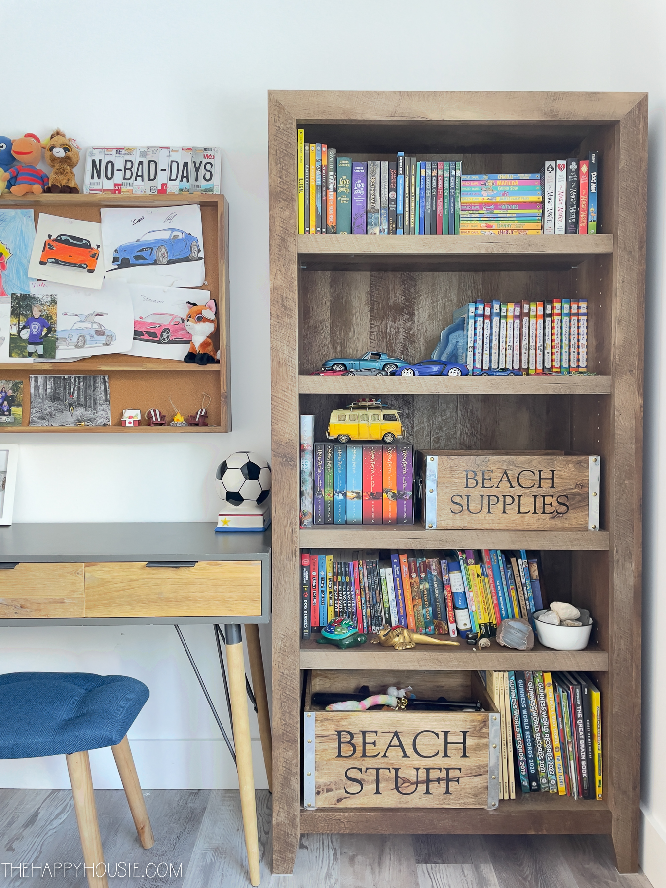 room organization ideas picture of bookcase with storage bins in kids room